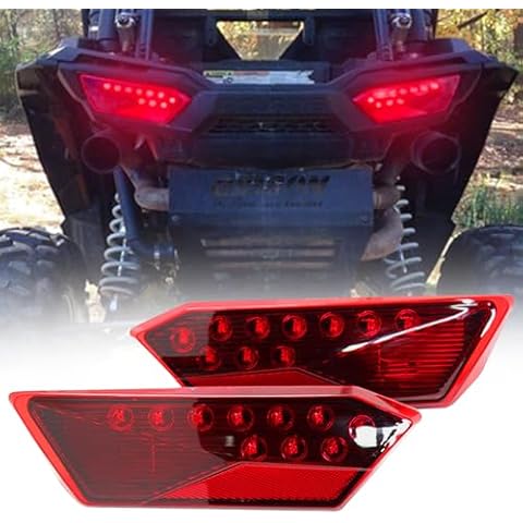 Atubeix LED Taillights Rear Brake Lamp Assembly for Polaris RZR 900 XP 1000 4 XP 1000 S 900 XP XP 4 XP 4 1000 Turbo 2014-2019 2pcs (Red) Cover