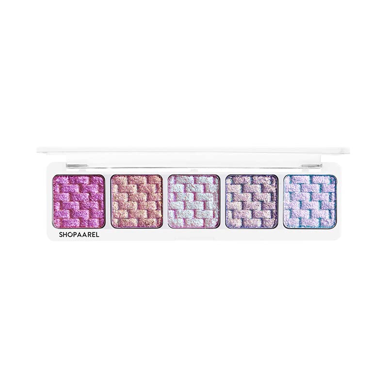 Image of SHOPAAREL Sparkle 5 Color Eyeshadow Palette | Highly Pigmented Shimmer & Glitter Shades | Long Lasting, Blendable Eye Makeup | Compact Travel Friendly Eye Shadow Kit for Women (Stardust)