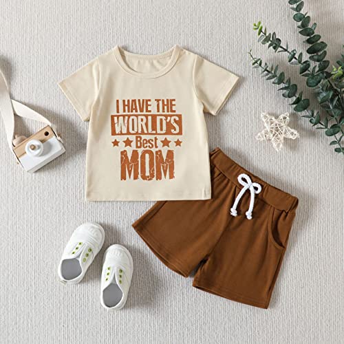 NLGToy Conjunto para meninos e meninas de manga curta com estampa de letras, shorts, 2 peças, conjun