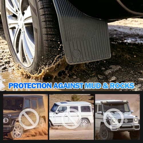Image of Mud Flaps Fenders for Mercedes Benz G-Wagen G55 G63 G500 G550 W464 G-Wagen 2019-2026,4 Pieces Front Rear Splash Guards Protection Mudguard with Fixing Screws.