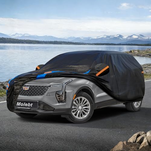 Image of Custom Fit SUV Car Cover for Cadillac XT4 (2018-2026), Upgraded Waterproof All Weather Outdoor Auto Cover with Driver Door Zipper & Mirror Pockets, UV /Snow /Dust Protection