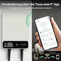 dé Wallbox 22kW mit APP, 7,5m Typ 2 Ladekabel mit Kabelhalter, 3-Phasen EV-Ladegerät (6-32A, 400V), für BEV/PHEV, RCD Type A 30mA AC + 6mA DC & IP54-Schutz, effiziente Ladestation für Zuhause, weiß – Ansicht 3