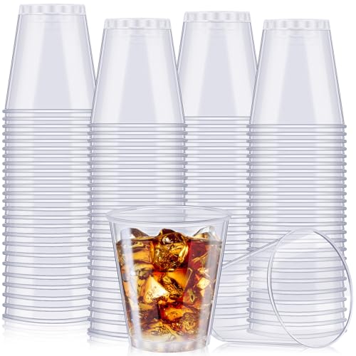 Atiloy 100 Pack Plastic Shot Glasses Mini Plastic Shot Glasses Plastics Disposable Cups for Men Women Birthday Party Weddings, Elegant Parties