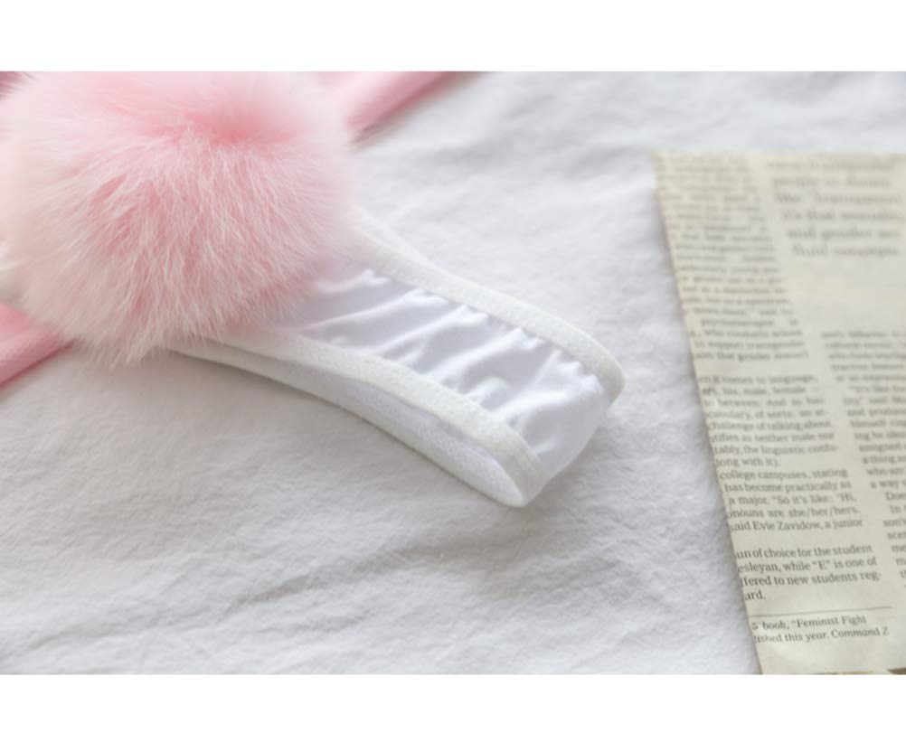 ADESUGATA Womens Thong Pantie Cute Rabbit Tail Low Waist G-String Fur Ball Solid Bikini T-Back Cosplay Bunny Girl Underwear: 0-1 Black,pink