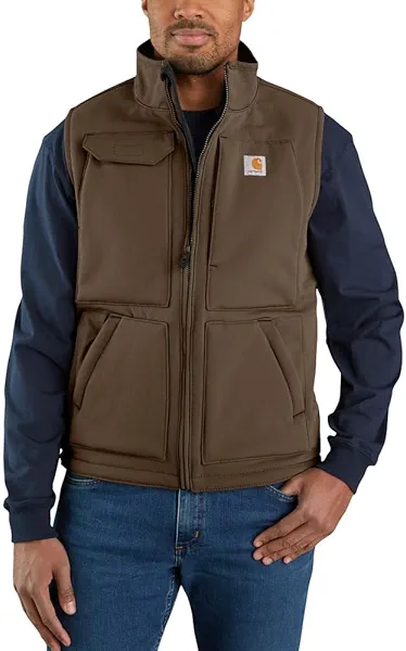 Carhartt mens Sherpa-lined (Big & Tall) Super Dux Relaxed Fit Sherpa Lined Vest, Coffee, 3X-Large Big US