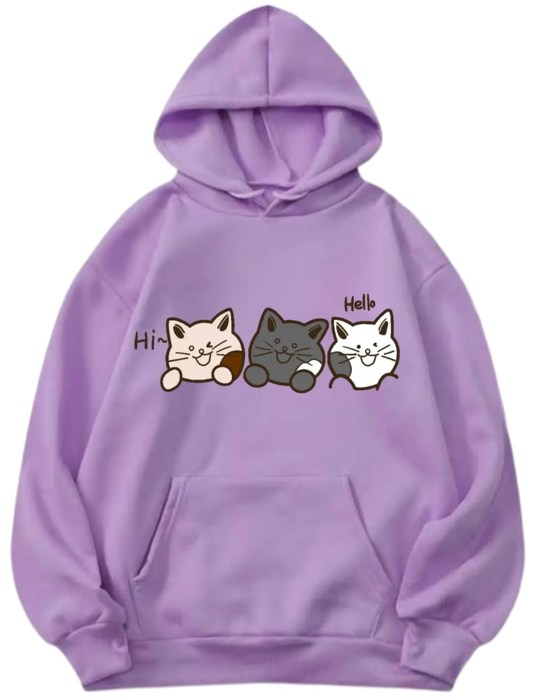 tailed beast Black Men Hooded Sweatshirt Three Cats Hello, Hoodie for Men & Women-picture-39