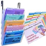 Ultimate Office StationMate Wall File Organizer, 5 Tier Cubicle Partition Mount Hanging File Sorter. Multi-Purpose Display Rack Includes 18, 3rd-Cut PocketFile Project Files & Partition Hangers