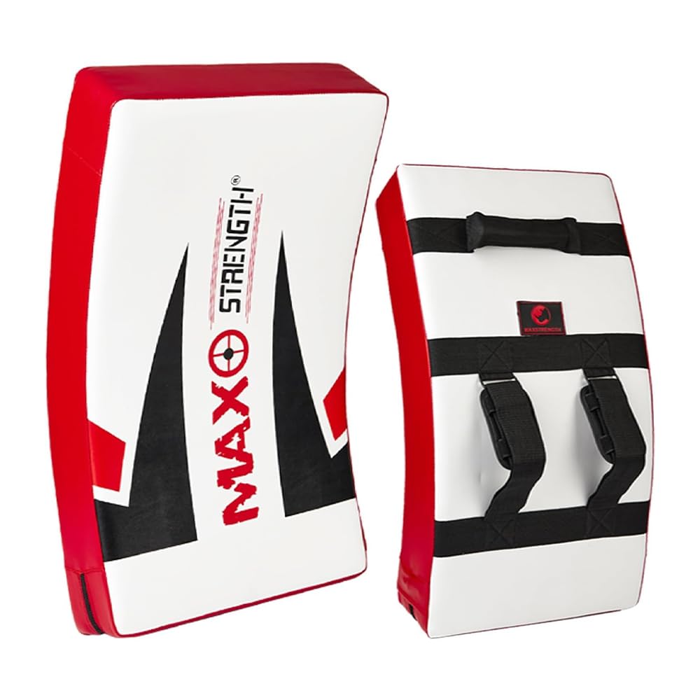 MAXSTRENGTH Kick Strike Shield for Kickboxing Training | Curved Muay Thai Kicking Pad, Strike Body Shield | Great for MMA, Martial Arts Workout