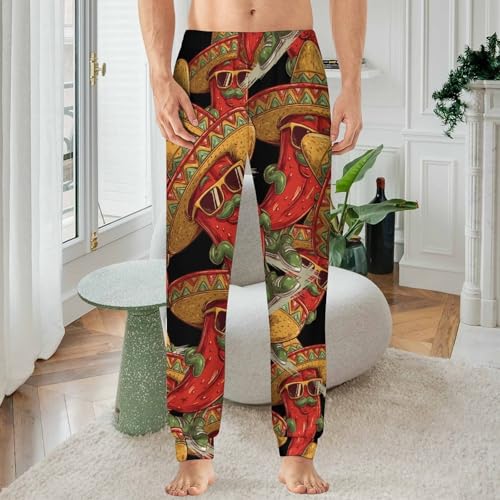 Mexican Pepper Uncle Men's Pajama Bottoms Sleep Lounge Soft Comfy Pants Sleepwear2