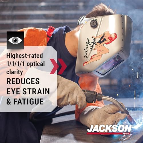 Image of Jackson Safety Insight Auto Darkening Welding Helmet, ADF Hood - ANSI Z87.1 | Lightweight Welding Mask with Ergonomic HLX Shell, 3.94 inch x 2.36 inch Viewing, Digital Controls with Weld, Torch, Grind Modes