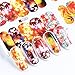 Macute Nail Decals Fall Theme Nail Art Stickers 12 Sheets Autumn Maple Tree Leaf Nails Supply Stickers for Women Manicure Wraps Decorations Thanksgiving Accessories Red Orange Yellow Color Designs