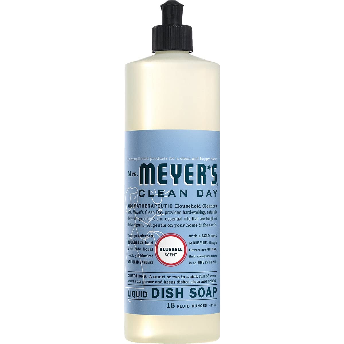 Mrs MEYERS CLEAN DAY Liquid Dish Soap Bluebell Variation 16 Fl Oz Pack of 1