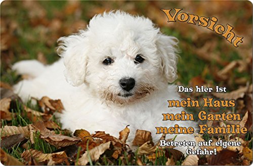 Preisvergleich Produktbild +++ BICHON FRISÉ - Metall WARNSCHILD Schild Hundeschild Sign - BIF 09 T1