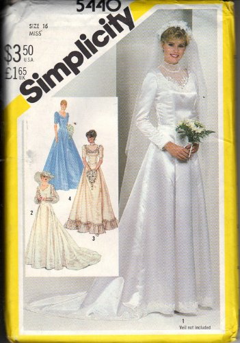 Amazon.com: Simplicity 5440 Misses Wedding Dress Vintage Sewing Pattern  Check Offers for Size : Arts, Crafts & Sewing