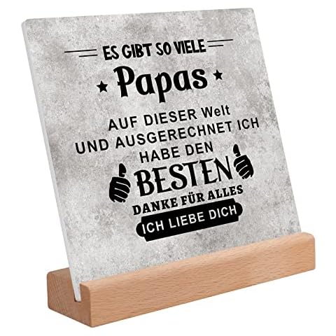 PRSTENLY Papa Geschenk Geburtstag, Handgemacht Aclyschild Mit Spruch Vatertagsgeschenke für den Besten Papa, Geschenke für Papa zum Vatertag Geburtstag, Geburtstagsgeschenk für Papa Cover