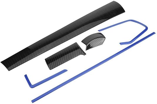 BOYUER 6PCS Civic Accessories Carbon Fiber Center Consoles Panel Stickers Cover Dashboard Trims Strips Inner Decals for 10th Gen Honda Civic 2021 2020 2019 2018 2017 2016Blue+Black