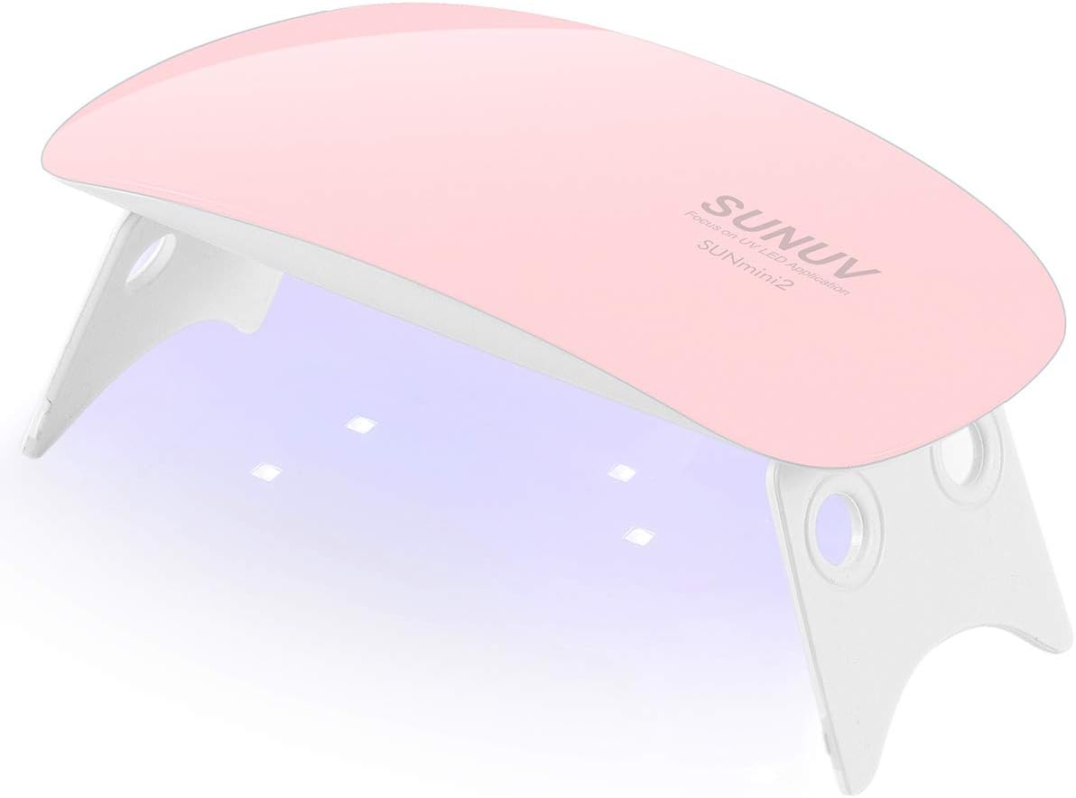 SUNUV Uv Nail Lamp,Sun Mini2 6W Led Nail Lamp For Gel Polish With 2 Timing Setting (45S/60S, Pink)