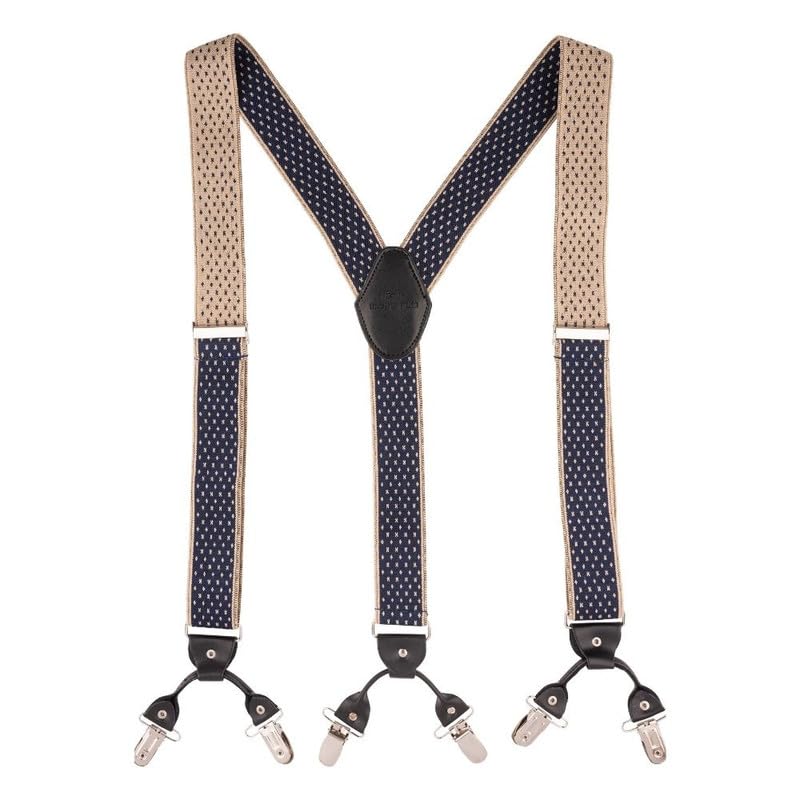 Image of The Tie Hub Suspenders for Men | Slim Clip-On Y-Back Elastic Braces | Adjustable 1.25 Inch | Formal Wedding Office