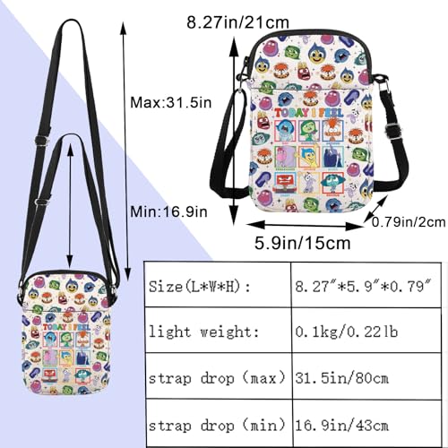 ENSIANTH Cartoon Emotions Inspired Gift Joy Sadness Fear Emotion Team Gift All The Feelings Characters Crossbody Bag (feel CB)2
