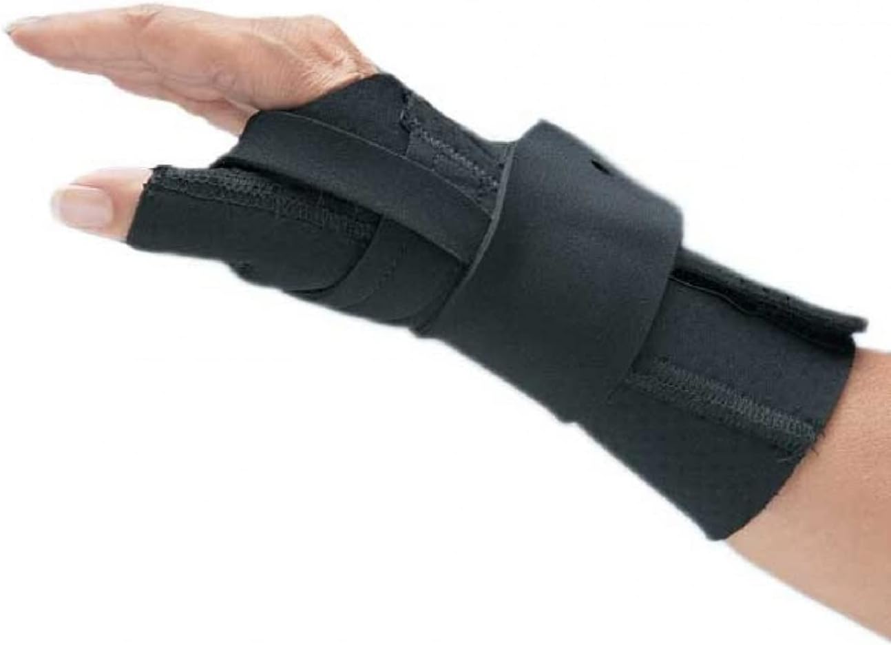 Comfort Cool Wrist and Thumb CMC Restriction Splint - Breathable Neoprene Wrist and Thumb Brace for Arthritis, Tendinitis, and More - Black, Right Hand, Small (6 to 7 inches)