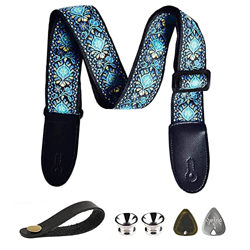 BORGBAR Gitarrengurt Aus Echtem Leder - Rutschfest & Verstellbar Für Alle Gitarren