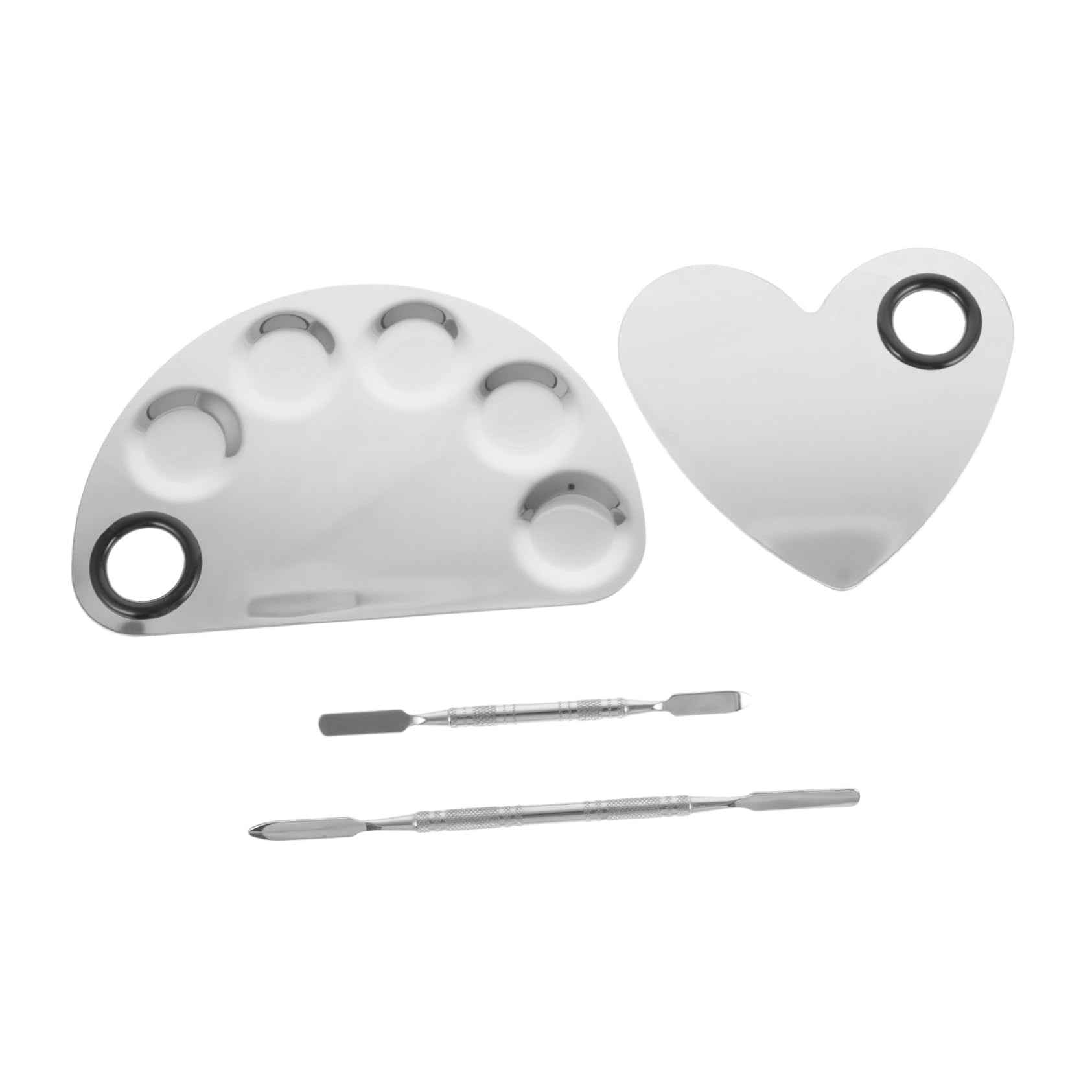 FOYTOKI 2pcs Nail Art Mixing Stainless Steel Palette Stick Set for Nail Polish Plates Mixing