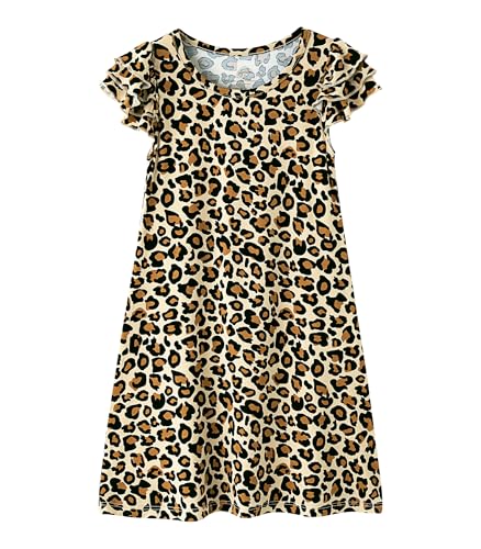 Girl's Casual Dress Toddlers Girl Summer Dresses Ruffle Short Sleeve Playwear Outfit Kids Scoop Neck Sundress