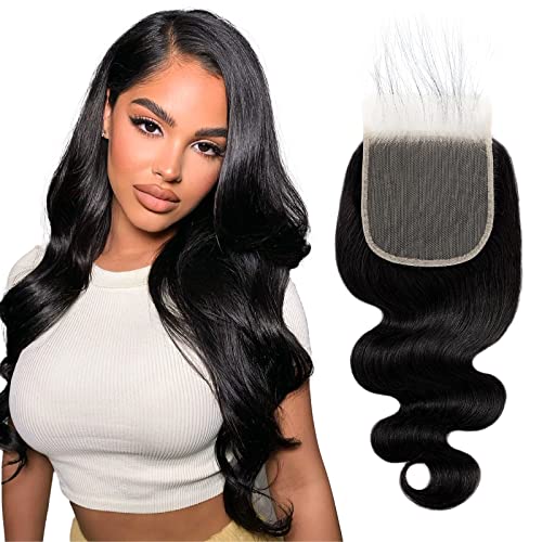 CLong 5x5 HD Lace Closure, Human Hair Transparent Lace Frontal Closure Pre Plucked with Baby Hair, 100% Brazilian Virgin