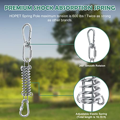 Dog Outdoor Bungee Solo Hanging Toy, Tether Tug of War Dog Toys for Pitbull & Small Large Aggressive Chewers Dogs to Exercise, Durable Interactive Dog Tug Toy with Metal Spring Kit, Dog Rope Toys