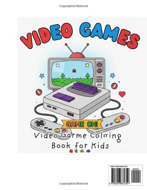 Video Game Coloring Book for Kids: 100 Fun Gaming Designs Including Consoles, Controllers, and Characters. Perfect Gift for Gamers, Boys, and Girls Ages 4-8. image 3