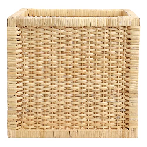 Image of WBS Wicker wardrobe Basket for storage | wardrobe organizer for storage | Clothes storage box | books, cloths, newspapers, photos, toys, plants,12.5 x 13.5 x 12.5 Inch