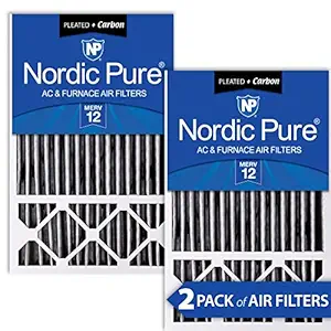Nordic Pure 16x25x5HPM12C-2 Honeywell Replacement Pleated MERV 12 Plus Carbon Filter (2 Pack), 16 x 25 x 5
