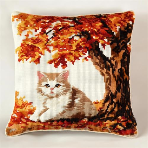Coussin au point de croix animal pour décorer votre salon