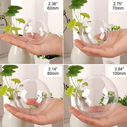 Zuokemy 20Pcs Clear Plastic Fillable Decorative Balls, Diy Christmas Tree Decorative Balls,Suitable For Christmas, Holiday, Wedding, Party, Home Decor (3.14In/80Mm) #TOP3