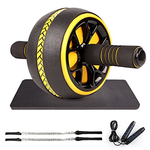Ab Roller for Abs Workout, Abs Workout Equipment for Home Workouts, Ab Roller Wheel with Thick Knee Pad