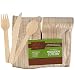 wood collection Disposable Wooden Cutlery Set (Pack Of 200 Utensils) | 50 Knives, 50 Spoons & 100 Forks From Natural & Biodegradable Birchwood | Compostable Wooden Tableware For Parties.