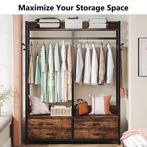Image of Tribesigns Freestanding Closet Organizer, Garment Rack with 4 Drawers