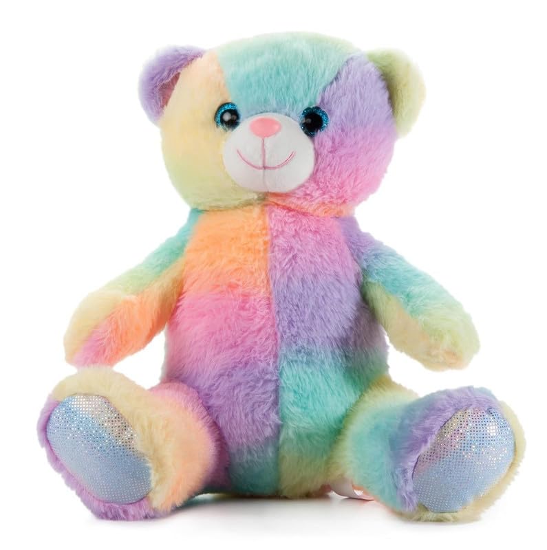 Image of Bear Plush Soft Toy Baby - Rainbow | Cute Stuffed Animal for Kids | Huggable Cuddly Bear for Girls & Boys | Soft Plush Toy for Play & Fun