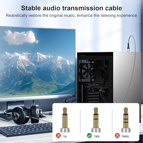 Image of USB A to 3.5mm Jack Aux Cable,3FT USB Male to 3.5mm Male Audio Adapter AUX Cord TRS Stereo Nylon Braided for Headphones Speaker PC Laptop PS5 PS4 Windows Mac OSX Computer,NOT for Charging /PS3 /Car