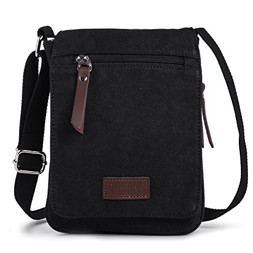 Bandolera Hombre Pequeña Bolsa de Mensajero de Lona Mini Messenger Bag Bolsos a Hombro