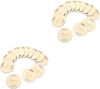 ifundom 2 Conjuntos De Marcos Do Mês Discos De Marco Do Bebê Um Mês Bebê Recém-Nascido Sinal De Anúncio Sinal De Madeira Sinal De Banho Sinal Digital Marco Círculos De Madeira Mês Número