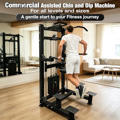 Image of Commercial-Grade Strength Exercise Equipment with 220lb Weight Stack, 3 inchx3 inch 12-Gauge Steel Tubing for Home & Gym, Multi-Function Trainer Machine for Strength Training & Body Building
