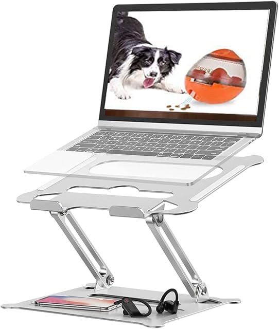Tokmali Laptop Stand, Portable Laptop Stand Adjustable Multi-Angle Laptop Holder with Heat-Vent to Elevate Aluminum Laptop Stand Compatible for Notebook/PC/MacBook/MacBook Pro All Laptop 10-17 inches
