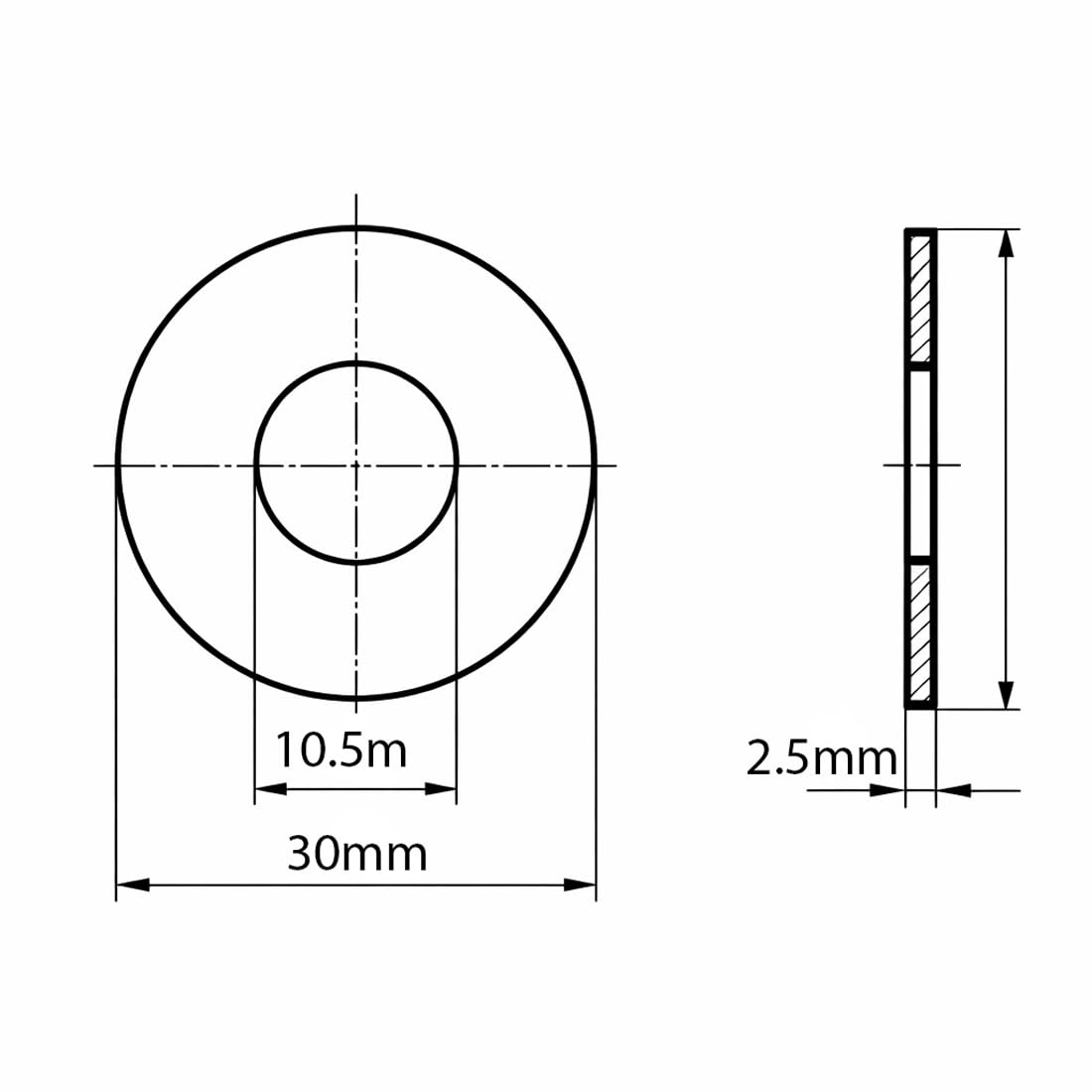 Rondelle piatte M10 (10 mm) in acciaio inox A2 DIN9021, extra larghe, per bulloni, viti e applicazioni fai da te, A09C/1