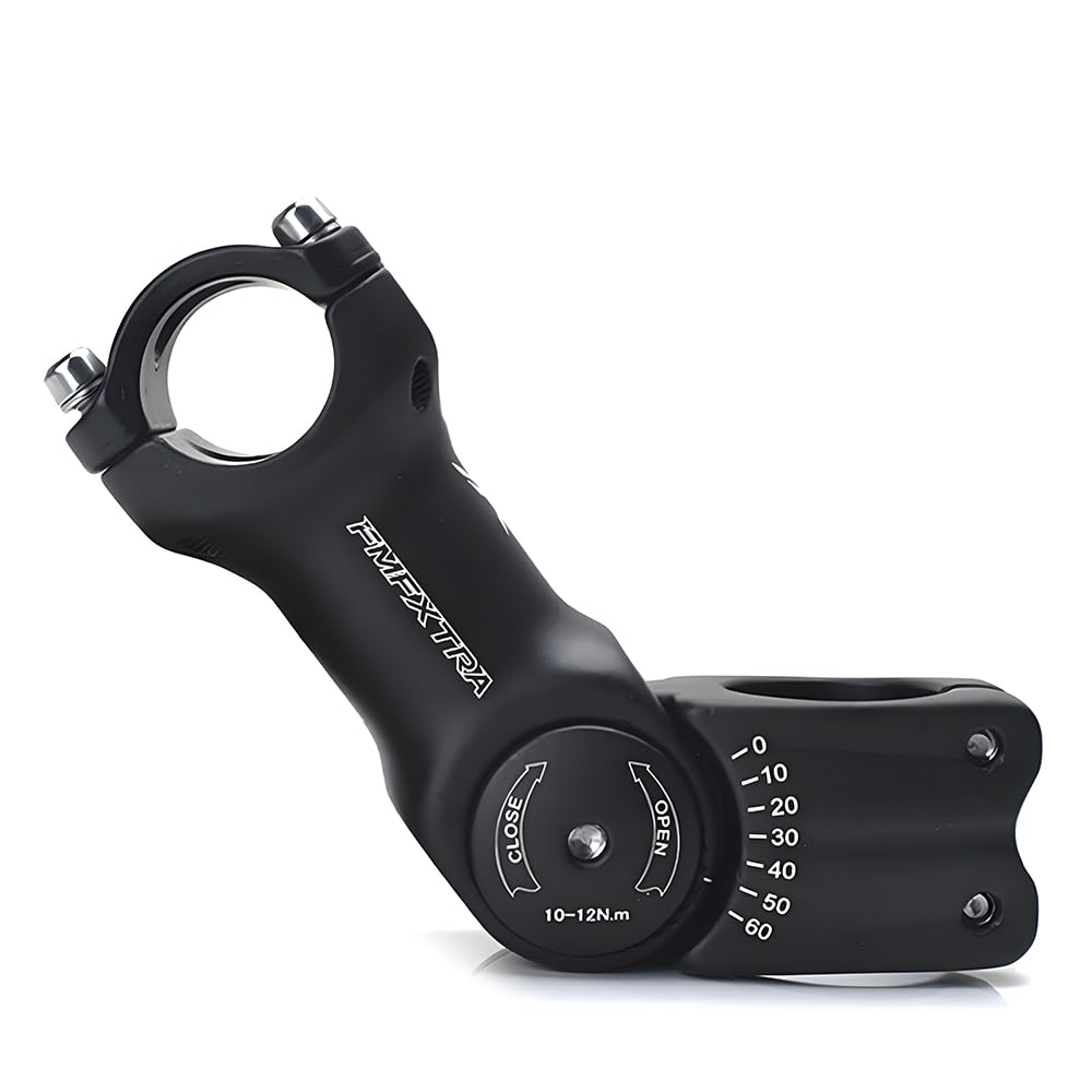 Adjustable MTB Stem 25.4mm 31.8mm, ±60 Degree Aluminum Alloy Bike Stem Riser, Short Handlebar Stems for Mountain Bikes, Road Bike, BMX, Cycling (25.4x110mm)
