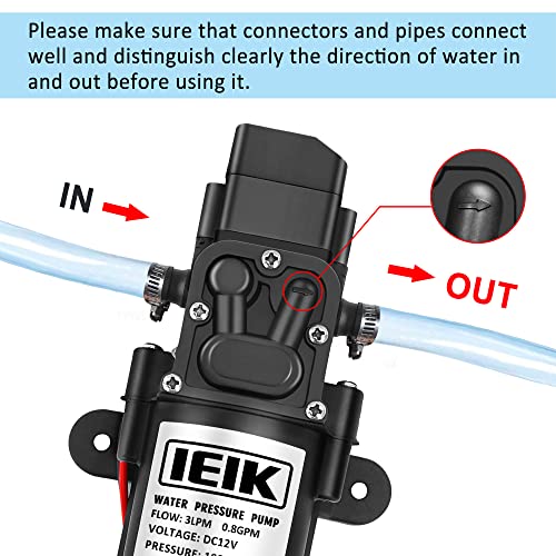 Image of 12 Volt Diaphragm Pump 3LPM 0.8 GPM 100PSI Self Priming Sprayer Pump 12V DC Fresh Water Pump Water Pressure Switch for RV Camper Marine Boat Lawn (30W)