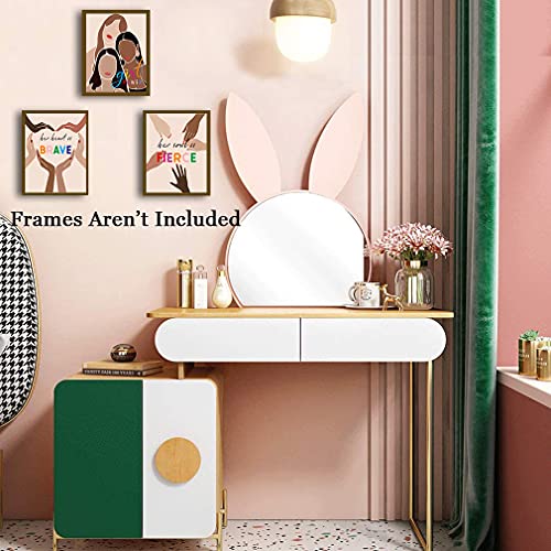 TANXM Girl Power Diversity Poster,Inspirational Feminist Art printing,Feminist Equality Art,Feminist Quote Poster,Perfect for Girl Bedroom or Study Decor,Set of 4 (8"X 10", No Frame - Image 4