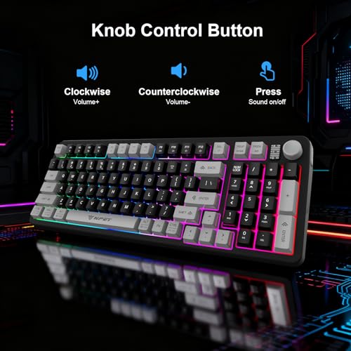 Image of NPET KM98 Triple Mode RGB Backlit Gaming Keyboard and Mouse Combo, 98 Key Quiet Mechanical Feel Keyboard, 7200 DPI Ergonomic Mouse, Spill-Resistant, for PC, Black (3 Mode KM)