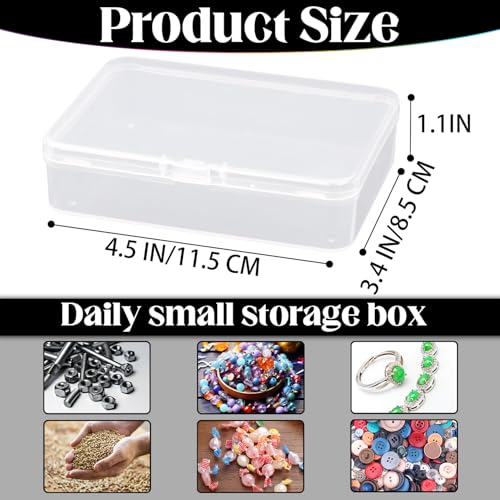 Image of Small Plastic Containers, 18 Pack Clear Plastic Storage Containers, Modern Style, Arts & Craft Storage Boxes, 4.5 x 3.37 x 1.12 Inch