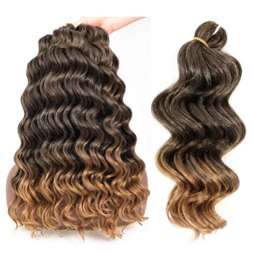 Ocean Wave Crochet Hair 14 Inch Deep Wave Braiding Hair 9packs Loose Crochet Hair Wavy Synthetic Deep Wave Crochet Braids Hair